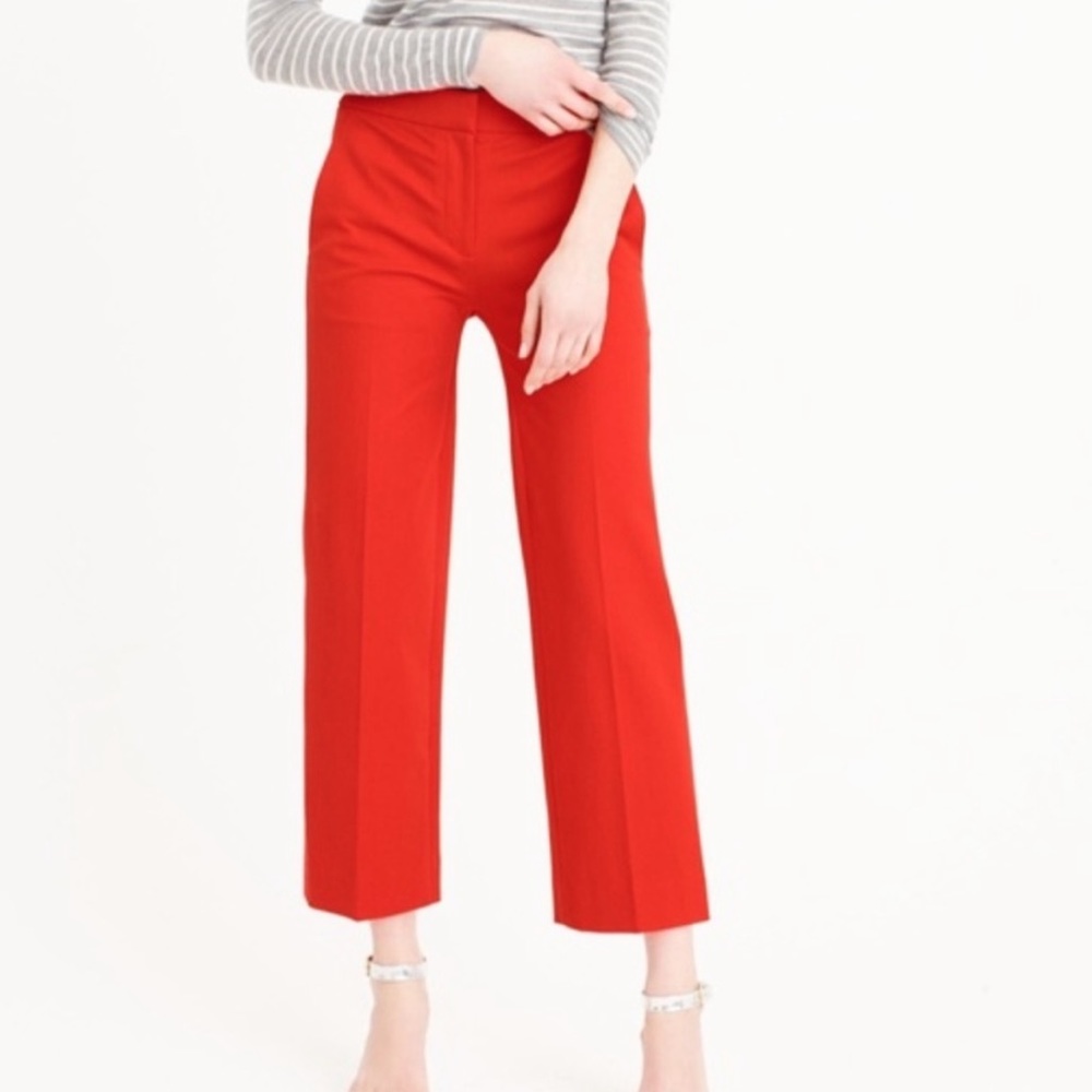 J. Crew red wool trousers size 2. Run big. Cropped/ankle length.